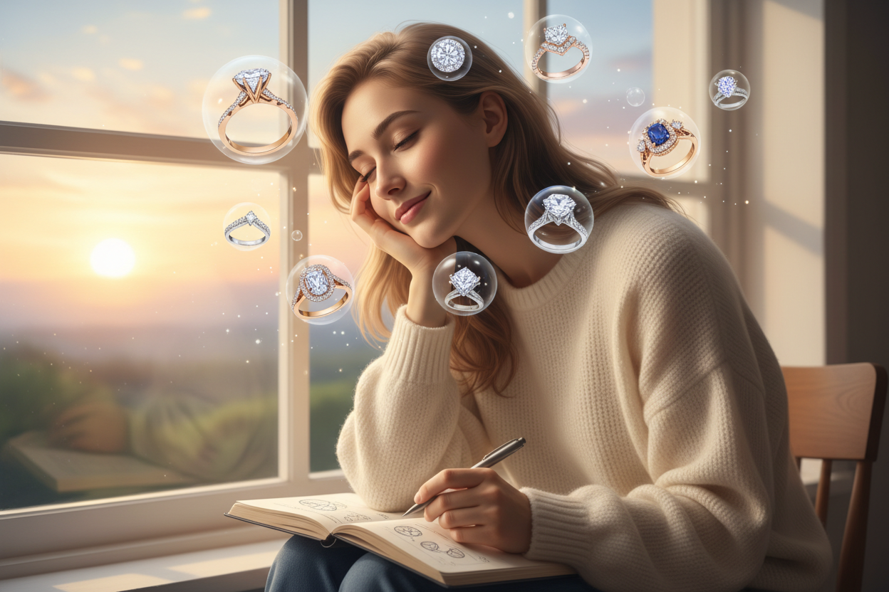 Person dreaming about their perfect ring
